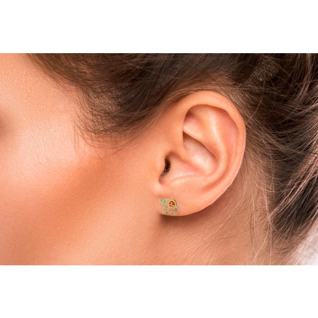 Elephant Earrings Studs- Set of 2 For Sale - Image 6 of 10