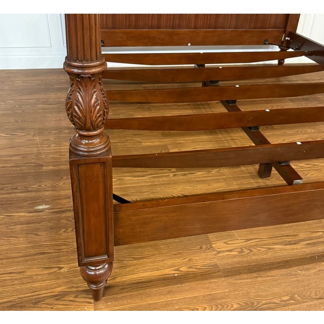 Traditional King Size Mahogany Poster Bed by Leighton Hall - Showroom Sample For Sale - Image 10 of 14
