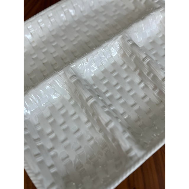 Ceramic Late 20th Century Italian Ceramic Basketweave Olive Dish For Sale - Image 7 of 10