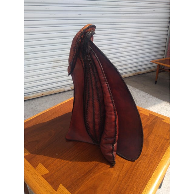 Deru Late 20th Century Abstract Deru Style Leather Sculpture For Sale - Image 4 of 7
