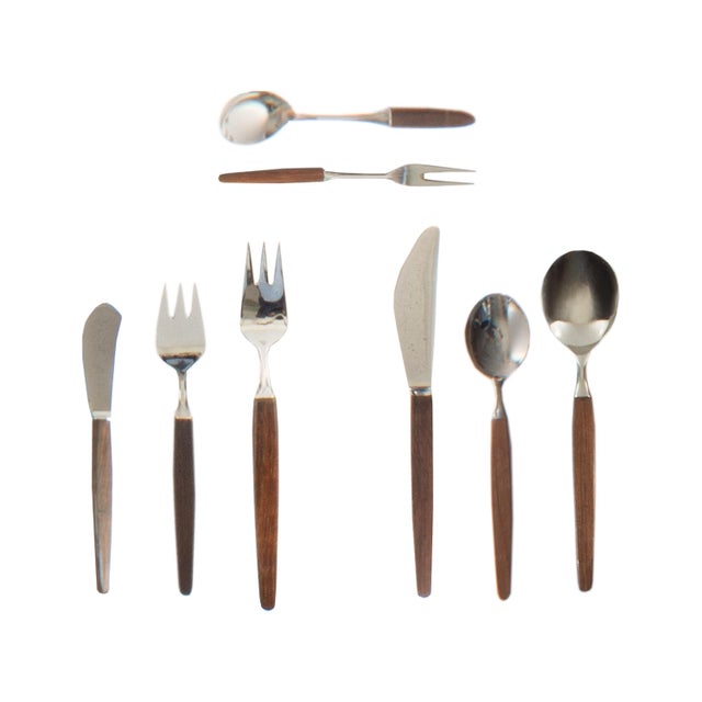 A set of 1960s "Opus" flatware designed by the Norwegian designer Tias Eckhoff (1926-2016) for Lundtofte. This 108-piece...