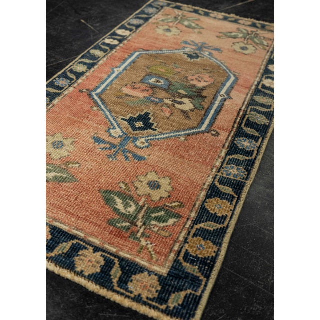 Textile Turkish Mini Rug Oriental Hand Knotted Vintage Rug 1'6" x 2'8" #21241 For Sale - Image 7 of 8
