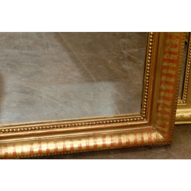 Gold Late 19th Century Large French Gilt Louis Philippe Style Mirror For Sale - Image 8 of 8