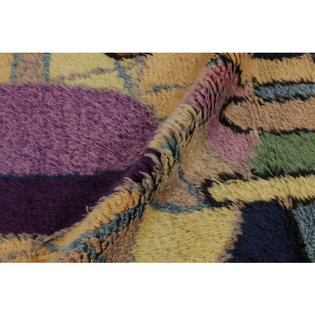 Textile Vintage Swedish Rya Rug in Polychromatic Abstract Mosaic Geometry - Rug & Kilim For Sale - Image 7 of 10