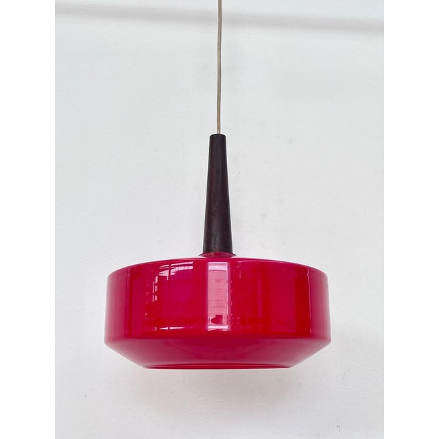 Red Vintage Murano Pendant Lamp in Red, 1970 For Sale - Image 8 of 8