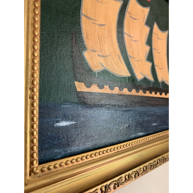 Contemporary Impressionist Style Seascape Painting on Canvas, Framed For Sale - Image 4 of 5