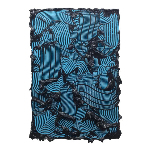 Poseidon, Textured Contemporary Painting, Colorful, Blue Strokes, Abstract, 2018 For Sale