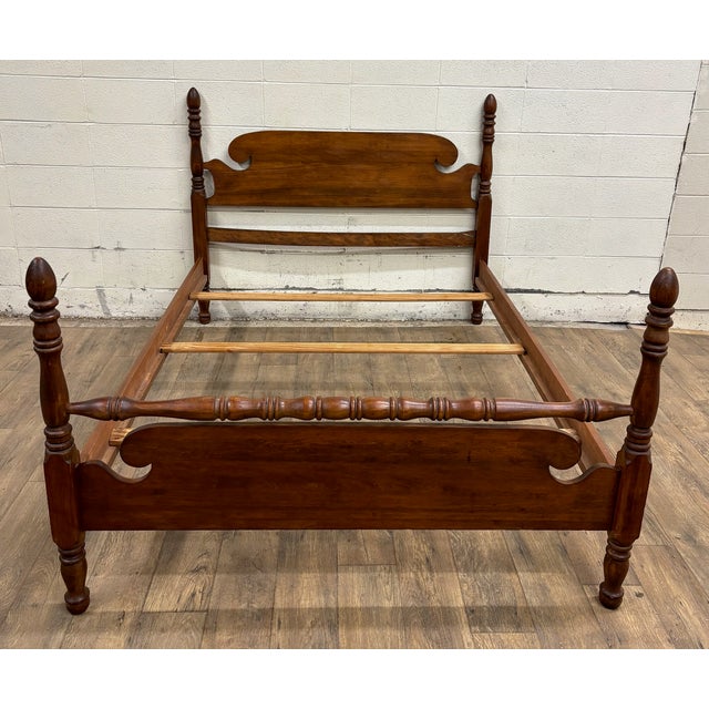 Vintage Full Size Duncan Phyfe Style Traditional Low Poster Bed For Sale In Kansas City - Image 6 of 11