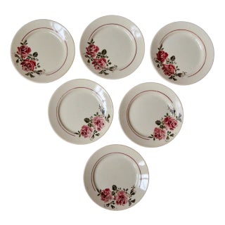 French Art Deco Plates from Badonviller, 1940s, Set of 6 For Sale
