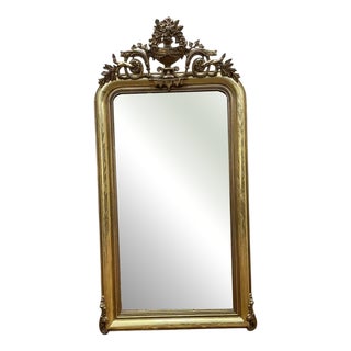 Louis Philippe Mirror with Gold Pediment For Sale