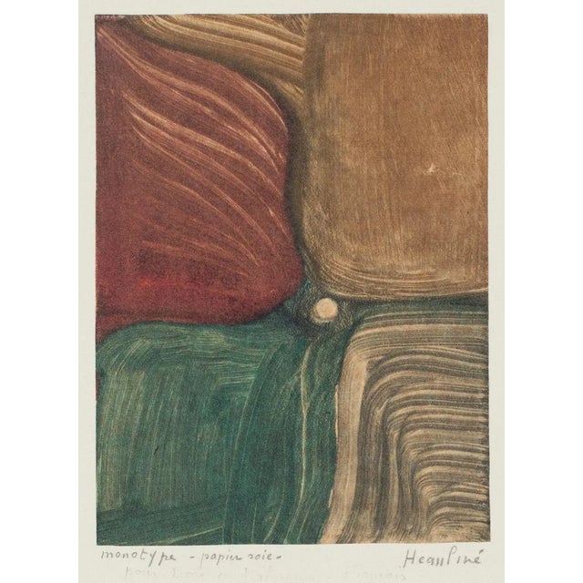 Composition - Original Monotype - Mid 20th Century Mid 20th Century For Sale - Image 3 of 3