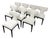 Restoration Hardware Ligné Upholstered Fabric Dining Chairs, Set of Eight For Sale