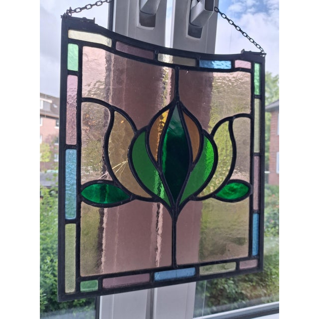 Antique Art Nouveau Glass in Lead, 1890s For Sale - Image 4 of 9