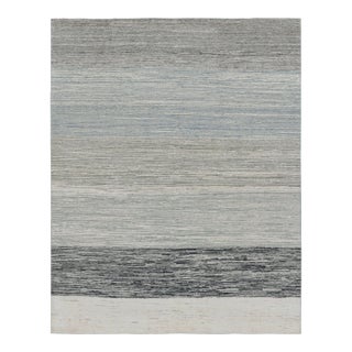 Rug & Kilim’s Textural Rug in Beige and Gray With Stripes and Striae For Sale