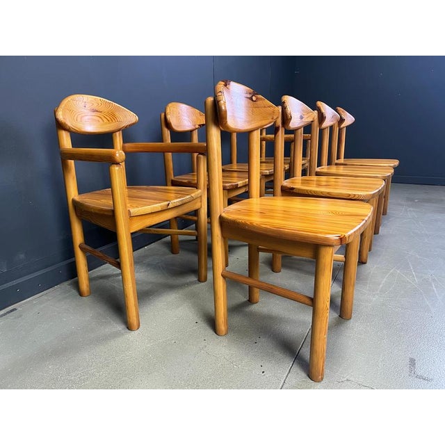 Vintage Pine Wood Dining Chairs, 1980s, Set of 8 For Sale - Image 6 of 11