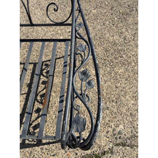 Vintage Salterini Style Wrought Iron Settee Loveseat by Florentine Craft Studio For Sale - Image 4 of 17