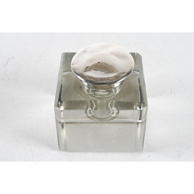 Antique Scottish Crystal and Sterling Silver Inkwell For Sale - Image 4 of 9