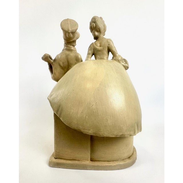 Ivory Guitar Flirt Scene Figurine in Ceramic, 1950s For Sale - Image 8 of 13