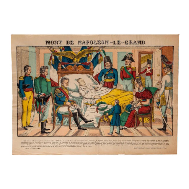 Unknown, Epinal Print, Death of Napoleone Bonaparte, Lithograph, 19th Century For Sale