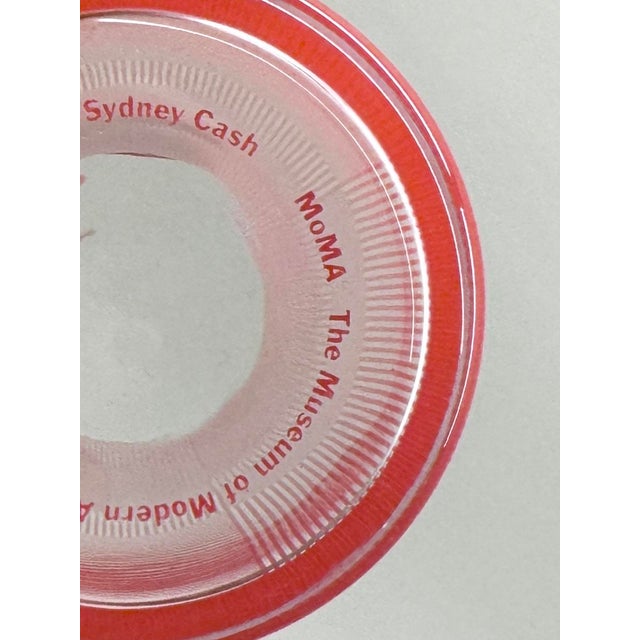 Rare 2000s Sydney Cash Optical Red Glass Vase for MoMA For Sale - Image 4 of 5