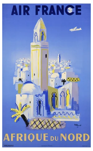 Bernard Villemot, Travel Poster Air France North Africa, 1920s, Paper