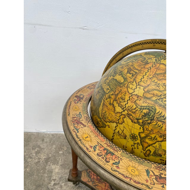 Beige Vintage Rolling Wooden Globe Bar, Italy, 1960 For Sale - Image 8 of 14