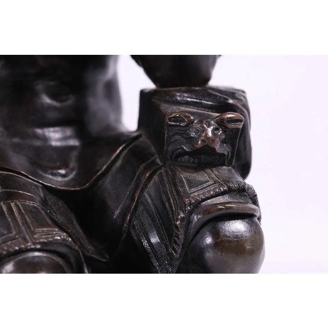 19th-Century Bronze Sculpture of Lorenzo De’ Medici After Michelangelo – Signed “R. Lion Sauvage” For Sale - Image 13 of 18