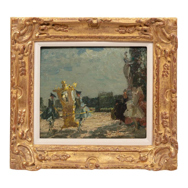 Late 19th Century Original Emma Ciardi "Congedo" Oil on Board For Sale