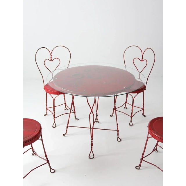 Antique Ice Cream Parlor Table Set For Sale - Image 9 of 11