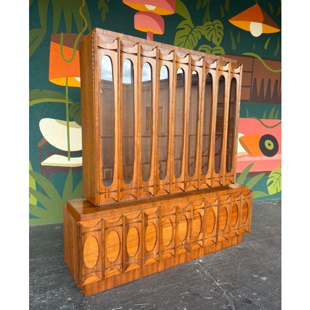 Brutalist Tabago Two-Piece China Cabinet For Sale - Image 4 of 13