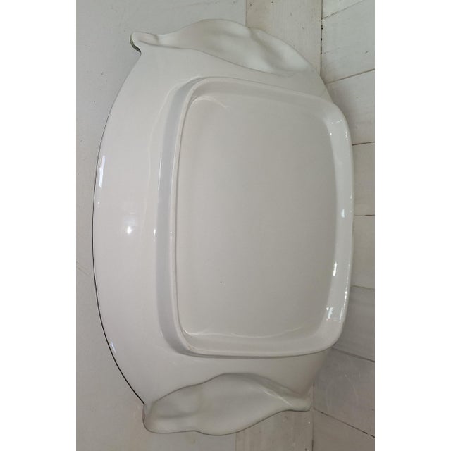 1980s Vintage Italian Serving Platter in White Ceramic, 1980s For Sale - Image 5 of 6