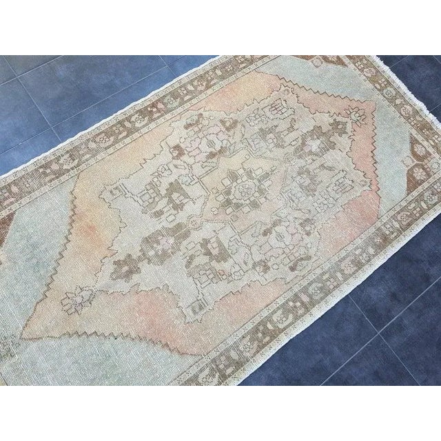 Tribal Anatolian Oushak Nomadic Rugs- 4′ × 7′9″ For Sale - Image 3 of 11