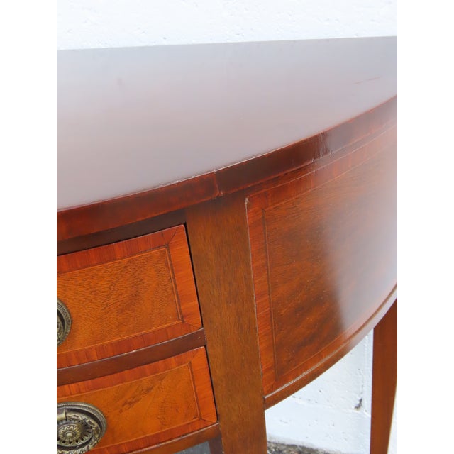 1940s Demilune Console Table Buffet Server 6562 For Sale - Image 9 of 18
