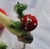 Traditional Christmas Ornament Red Glass Mushroom Clips Pair For Sale - Image 3 of 6