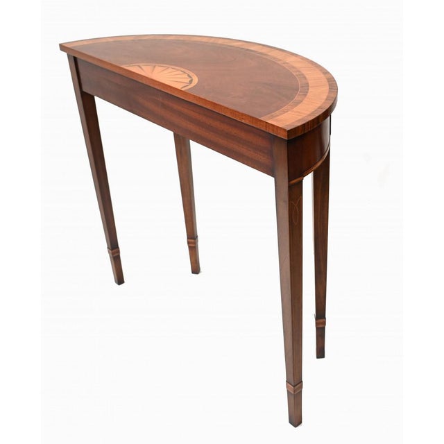 Regency Demi Lune Console Table in Maohogany For Sale - Image 6 of 8