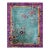 Vintage Art Deco Chinese Rug, Hand-Knotted Wool, Floral Motif, Turquoise & Purple, 9x12 For Sale