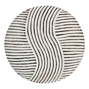 Tribal Vintage Round Black & White Zulu Shield Wall Object