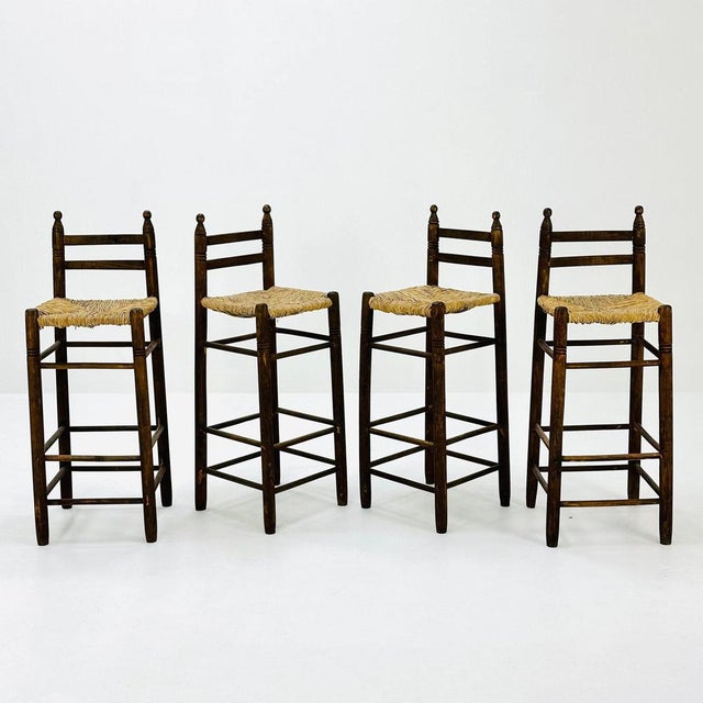 Mid-Century Italian Wicker Bar Stools, 1960s For Sale - Image 6 of 11
