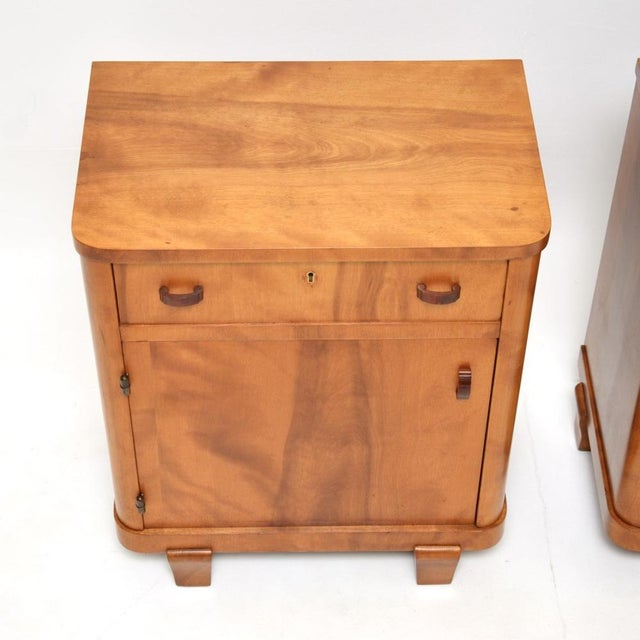 Wood Swedish Art Deco Walnut Nightstands, 1930, Set of 2 For Sale - Image 7 of 13
