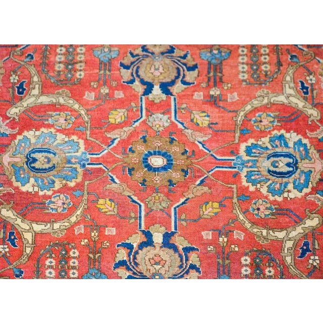 Red Early 20th Century Vintage Persian Tabriz Rug For Sale - Image 8 of 13
