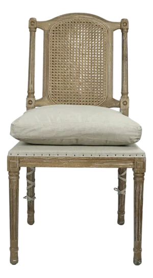 Matthew Izzo Home Cotswald Armless Pine Wood Side Chair With Lattice Back Tie Cushion