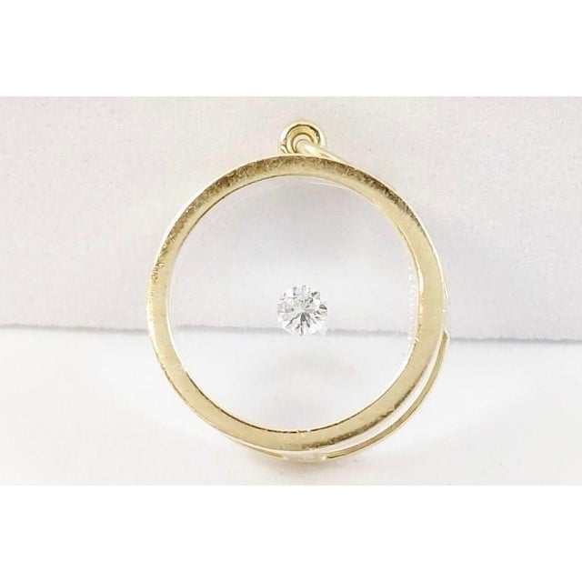 18k + Diamond Minimalist Pendant For Sale - Image 4 of 6