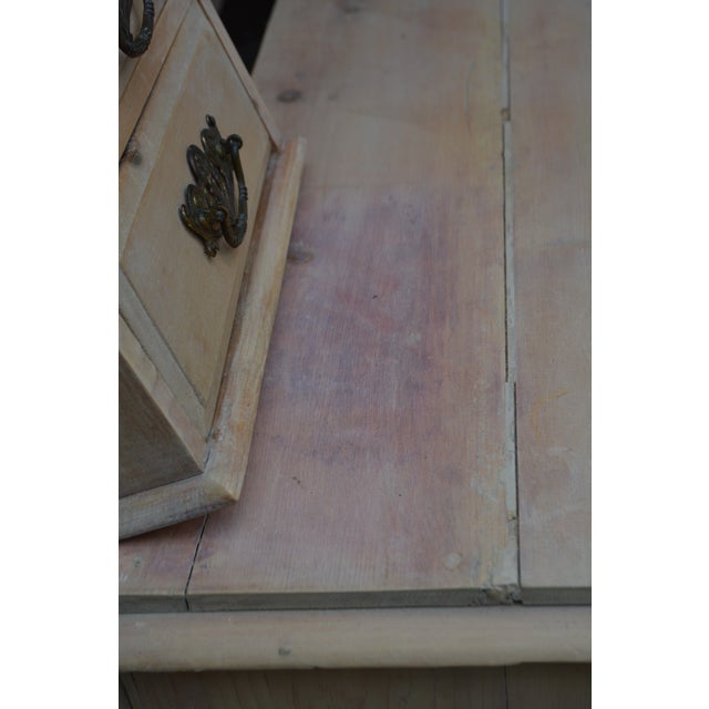 Vintage Washed Rustic Pine Sideboard Credenza / Dresser W/ Arched Top & Drawers For Sale - Image 9 of 17