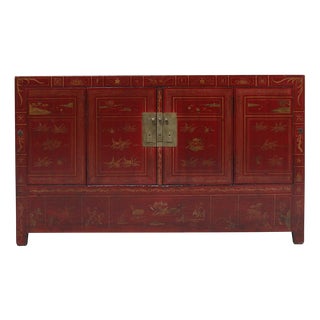 Red and Gold Dongbei Sideboard For Sale