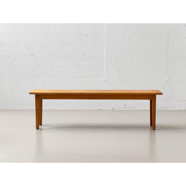 Vintage Wooden Bench with Seat in Beech, 1970s For Sale - Image 13 of 18