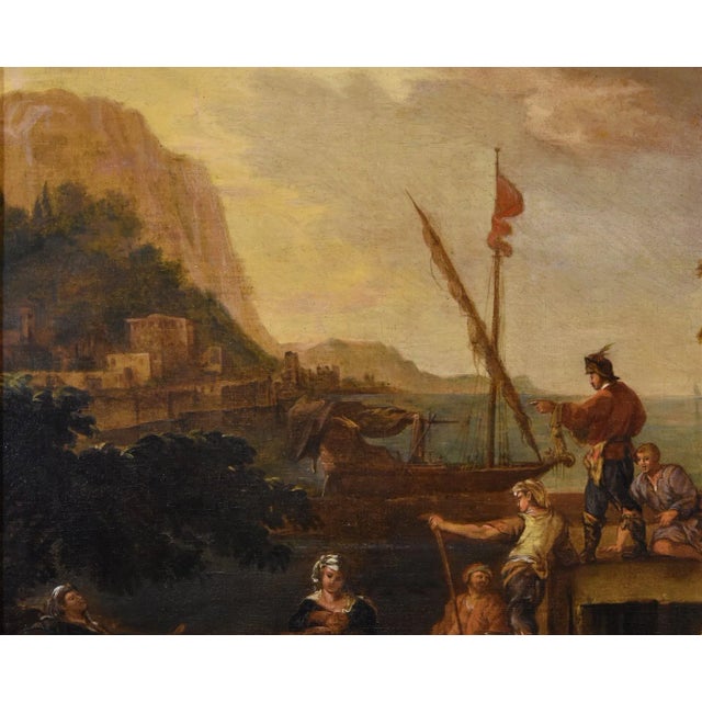 17th Century Jacob De Heush, Coastal Landscape with Architectural Ruins, 1680, Oil on Canvas, Framed For Sale - Image 5 of 16