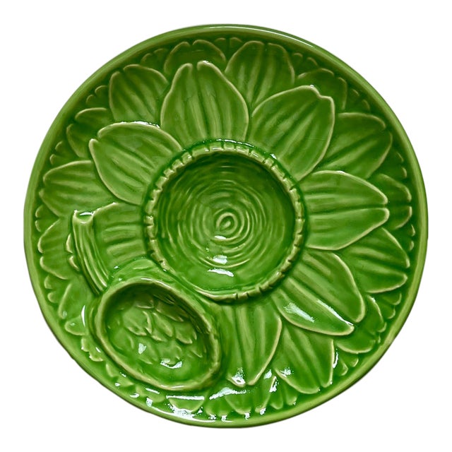 Antique Portuguese Majolica Artichoke Dish For Sale
