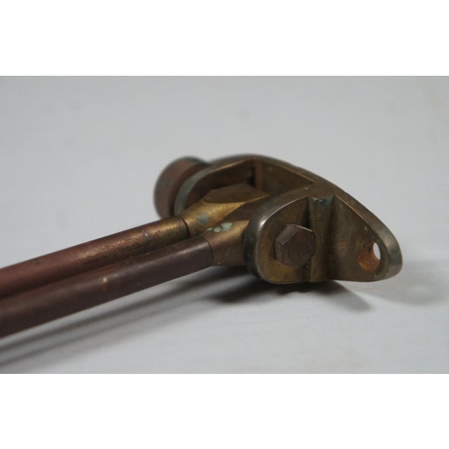 Copper Antique Victorian Copper Brass 2 Arm Drying Rack Towel Swing Bar Rod Holder For Sale - Image 8 of 12