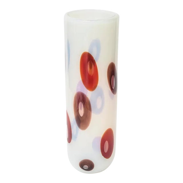 Vintage Italian Murano Anzolo Fuga for Avem Murrines Opalescent Glass Vase or Vessel For Sale
