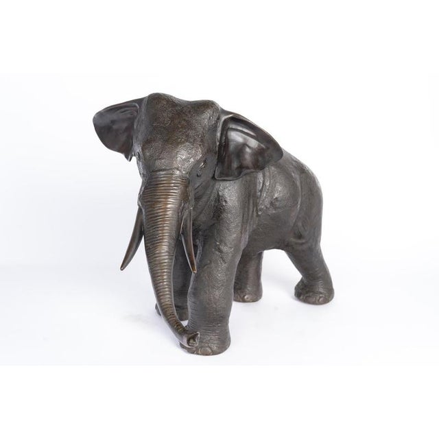 Elephant in Metal with Bronze Patina, 20th Century For Sale - Image 4 of 7